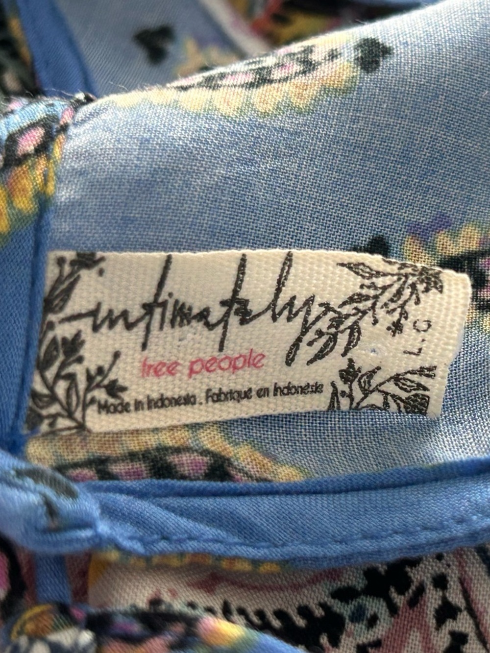 Free People Blue and Pink Paisley Halter Mini Dress - Picture 3 of 12